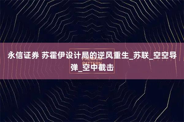 永信证券 苏霍伊设计局的逆风重生_苏联_空空导弹_空中截击